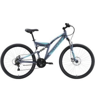 Горный велосипед Stark, Jumper FS 27.1 D, серый/мятный/зеленый, 2023, HQ-0010234