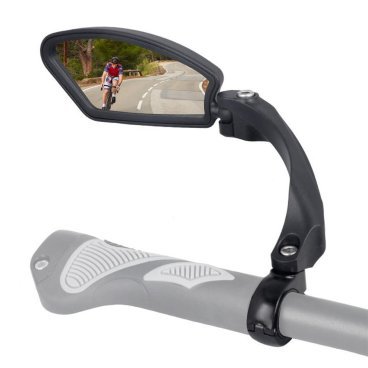 Зеркало велосипедное Hafny, с креплением в руль, небьющаяся стальная линза (нержавейка), в торговой упаковке, HF-MR080L