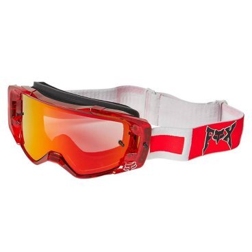 Веломаска Fox Vue Celz Goggle Spark, зеркальная линза, красный/черный/белый, 2023, 28835-056-OS