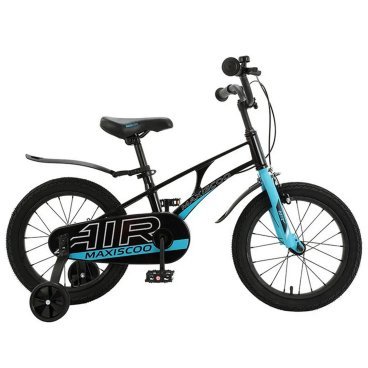 Детский двухколесный велосипед Maxiscoo "Air", Стандарт Плюс, с приставными колесами, 16", 2023, MSC-A1624