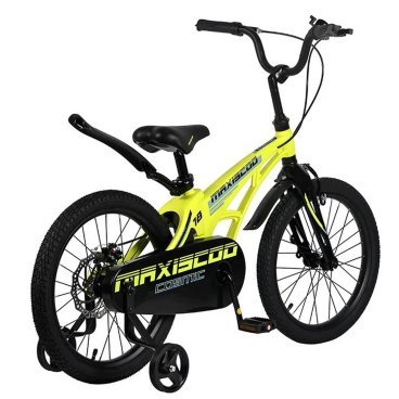 Детский двухколесный велосипед Maxiscoo "Cosmic", Стандарт, с приставными колесами, 18", 2023, MSC-C1826