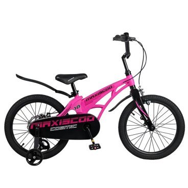 Детский двухколесный велосипед Maxiscoo "Cosmic", Стандарт, с приставными колесами, 18", 2023, MSC-C1826