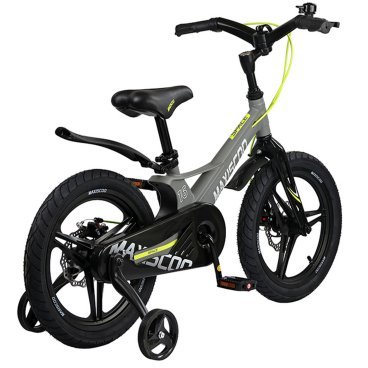 Двухколесный велосипед Maxiscoo "Space", Делюкс, с приставными колесами, 16", 2023, MSC-S1625D