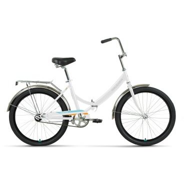 Фото Велосипед складной FORWARD VALENCIA 24 1.0, 24", 1 скорость, рост 16", белый/оранжевый, 2022