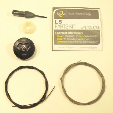 Система шнуровки Boa Reel & Lace Repl. Kit Boa L5, черная, ES236210-0001