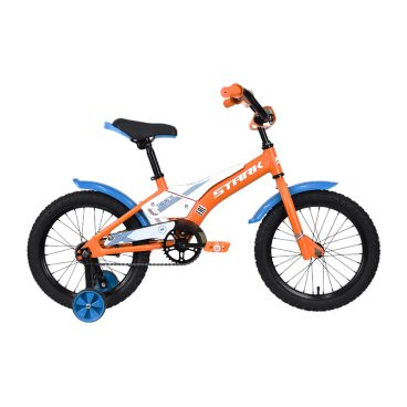 Фото Детский велосипед Stark Tanuki 16 Boy оранжевый/синий/белый, 2023