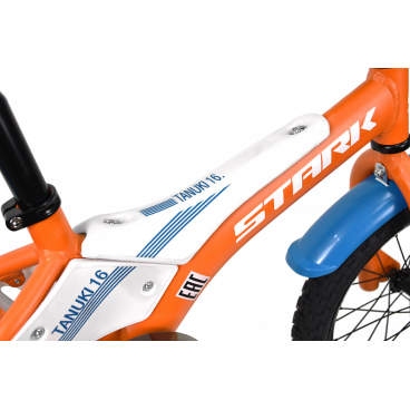Детский велосипед Stark Tanuki 16 Boy оранжевый/синий/белый, 2023