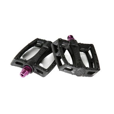 Фото Педали велосипедные COLONY Fantastic Plastic Pedals 9/16" - Nylon/Fibre Mix, черно-фиолетовый, 03-002192
