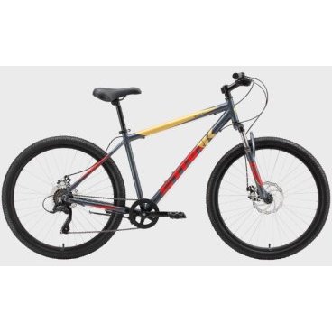 Фото Горный велосипед Stark Respect 26.1 D Microshift серый/красный/желтый, 2023, HQ-0009981