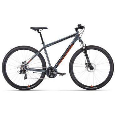 Горный велосипед FORWARD APACHE 29 2.0 D CLASSIC, серый матовый/оранжевый, 2022, VX23092