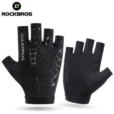 Велоперчатки ROCKBROS Ice Silk, полиэстер, черный, RB_S202BKL