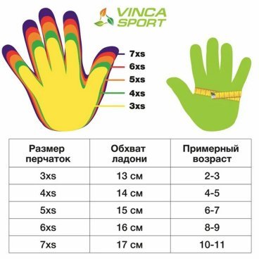 Велоперчатки VINCA SPORT Lucy, детские, розовые/фиолетовые/синие, VG 231 Lucy (7)
