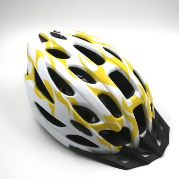 Шлем защитный STELS FSD-HL003 (in-mold), размер L (54-61 см) жёлто-белый, 600307