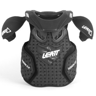 Защита панцирь+ шея подростковый Leatt Fusion Vest Junior 2.0, Black, 2024, 1018010003