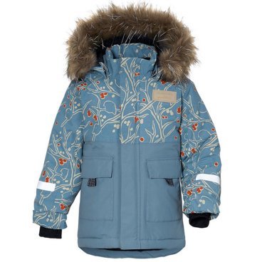 Куртка детская DIDRIKSONS POLARBJORNEN PR KID'S PARKA 504, снегири на голубом, 504361