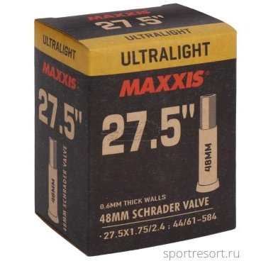 Камера велосипедная MAXXIS ULTRALIGHT, 27.5X1.75/2.4 (44/61-584), 0.6 LSV48 (B-C), EIB00139700