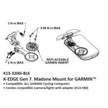 Крепление K-EDGE Garmin I.H.S. Madone/Emomda Gen. 7 Mount Black, K13-3200i-BLK