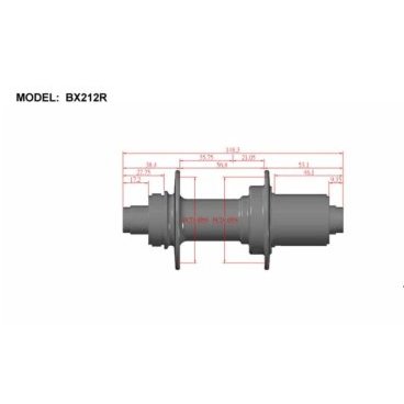 Втулка Bitex BOOST для MTB с барабаном SRAM XD, задняя, под сквозную ось 12 мм, ширина 148 мм, BX212R32H-12-148BK_SRXD