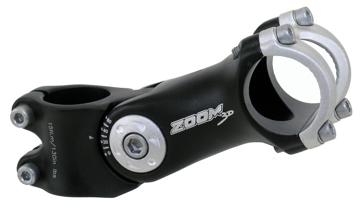  Вынос велосипедный ZOOM, внешний, регулируемый, (0-60`), 1-1 1/8, 125/90 мм, руль 31.8 мм, 5-404162