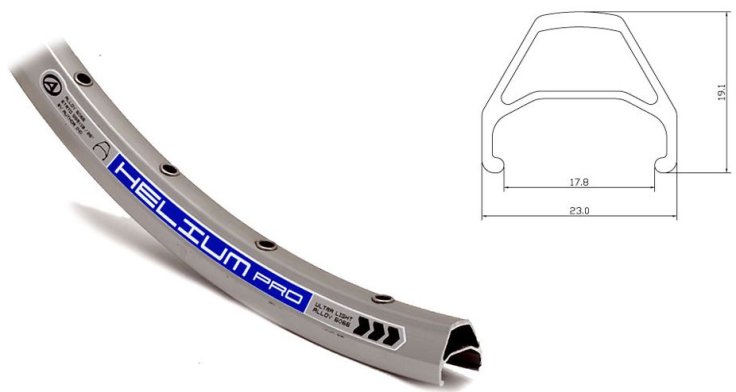 

Обод велосипедный AUTHOR 26" двойной, 559 х 23/17,8 х 19,1, 32 отверстия, Disc HELIUM PRO, 8-36091521