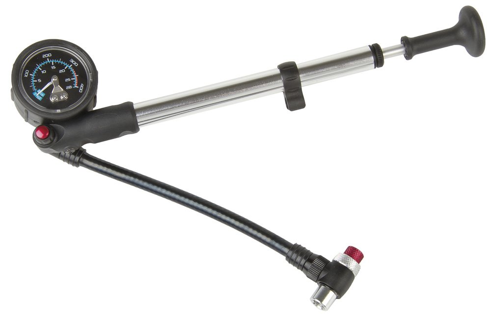 Насос велосипедный ВЕТО, для аммортизационной вилки, с манометром, алюминий, до 28бар/400PSI, складной шланг, 5-470275