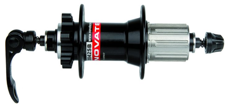 Велосипедная втулка NOVATEС, задняя, под кассету, 36 отверстий, под диск, с эксцентриком, чёрная, 326321 втулка задняя 1rhaab201119