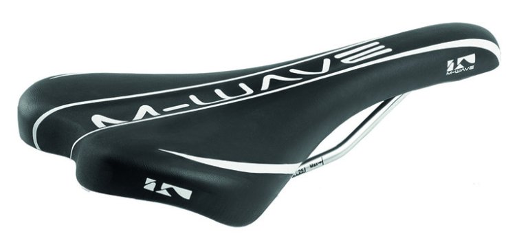 фото Седло велосипедное m-wave comp ii, спорт, 265г, 268х134мм, черно-белое, 5-251011