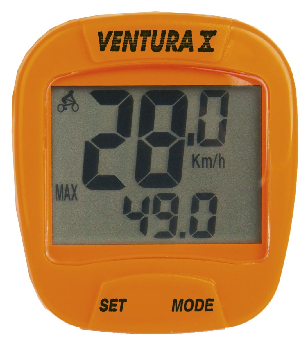 Велокомпьютер VENTURA Х, 10 функций, оранжевый, 5-244553 велокомпьютер ventura vi 6 функций 5 244530