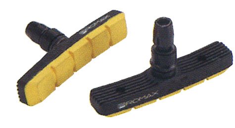 Тормозные колодки PROMAX симетричные 70мм (20) черно-желтые  5-361765 тормозные колодки для велосипеда 70мм с крепежом для v brake тормозов 5 361720