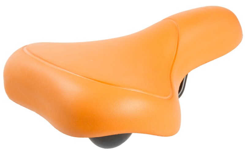 Седло велосипедное M-WAVE EVA CITY, комфорт, 262х156 мм, суперпрочное покрытие, 398 г, оранжевый, 5-251067