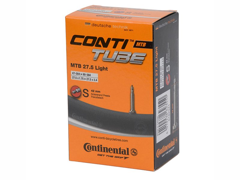 Камера Continental MTB 27.5" Light,  S42 47-584/62-584, велониппель, 01823410000