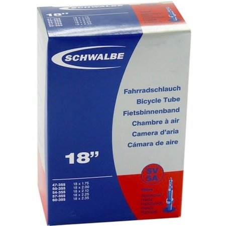 

Велокамера Schwalbe SV5A, 18”x1.75-2.35, 47/60-355, Presta 40mm, 10412513