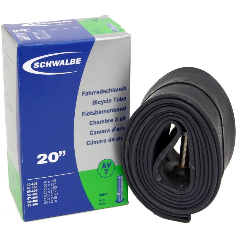 Камеры для велосипеда Велокамера Schwalbe AV7, 20x1.50-2.50, 40/62-406, Schraeder, 10415310