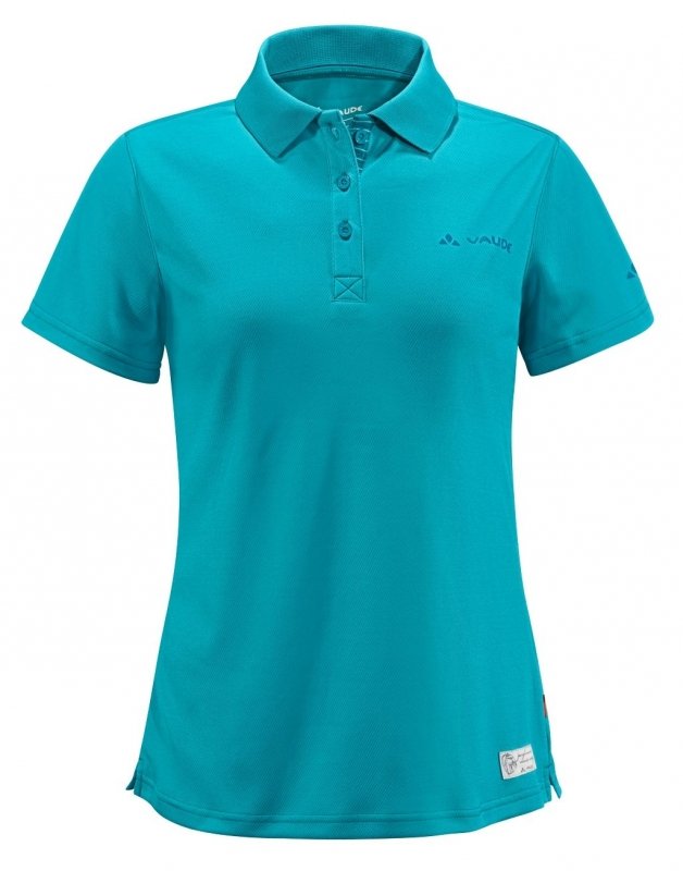 Велофутболка VAUDE Wo Marwick Polo Shirt 784, cyan, голубой, 34, женская, 4584