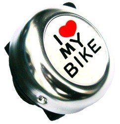 Звонок велосипедный, сталь, детский, серебристый с рисунком "I love my bike", 00-170691 купить на ЖДБЗ.ру - фотография № 2