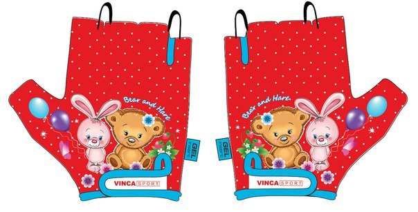 

Велоперчатки детские Vinca Sport VG 954 Вear and Hare, красные (Размер: 5XS)