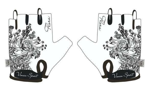  Велоперчатки подростковые Vinca Sport, белые, VG 950 Flora (Размер: L)