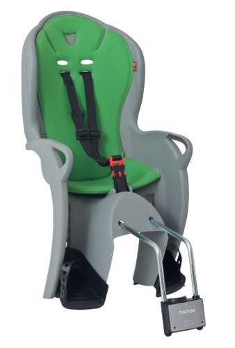 Детское велокресло HAMAX KISS, на подседельную трубу, серый/зеленый, до 22 кг, 551044 hamax детское кресло hamax kiss серебристый зеленый