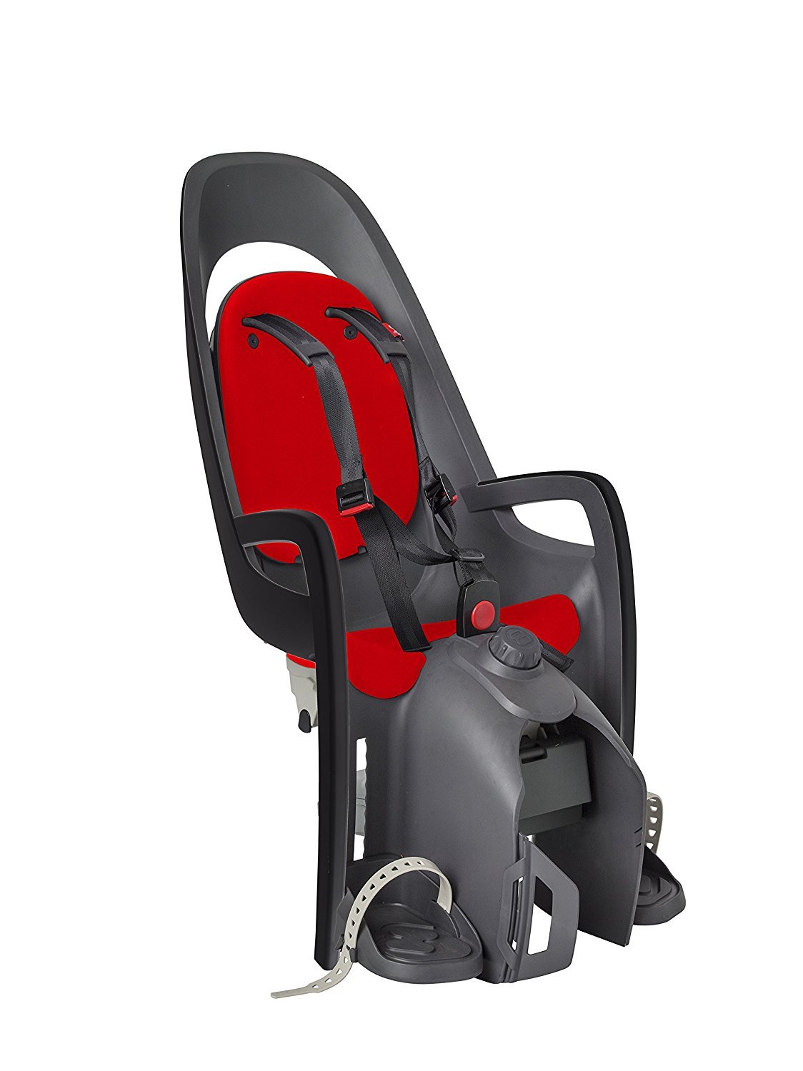 Детское велокресло HAMAX CARESS с адаптером для багажника, серый/красный, до 25 кг, 553013 адаптер для крепления на багажник hamax caress carrier adapter серый р one size 604011