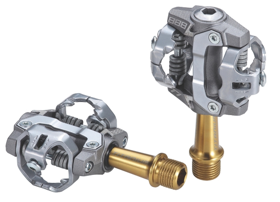 фото Педали велосипедные bbb clipless forcemount, титановая ось, нержавеющая сталь, серый, bpd-13