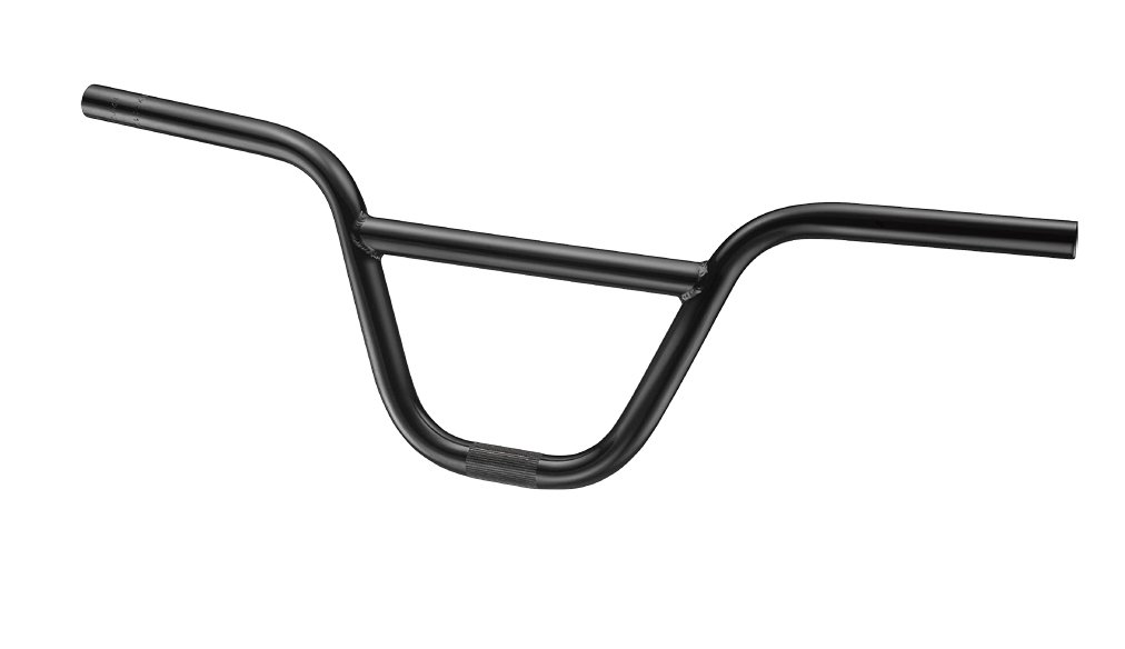   ВашВелосипед Руль велосипедный ZOOM,BMX, с перемычкой, D:22,2 x W:620 x H:160, изгиб 3* вверх, 6* назад, сталь, черный, MX-317