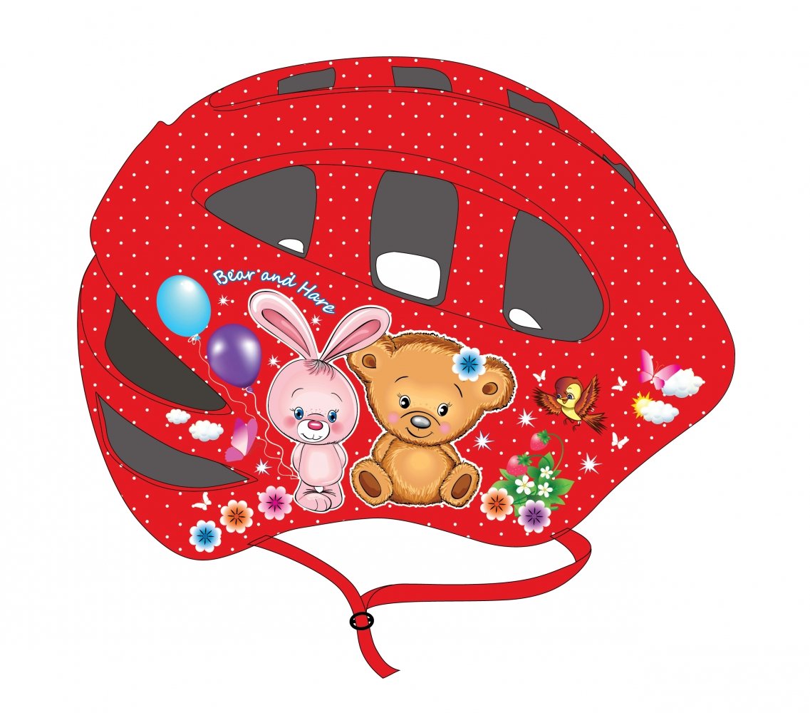 

Велошлем детский Vinca Sport VSH 8 Bear and Hare, красный (Размер: M (52-56 см
