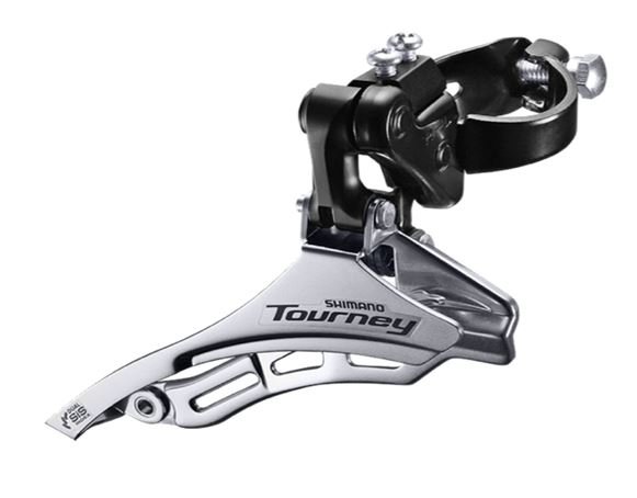 

Переключатель велосипедный SHIMANO Tourney, передний, верхняя тяга, хомут 31,8, угол: 66-69°, для 42, AFDTY300DSTM6