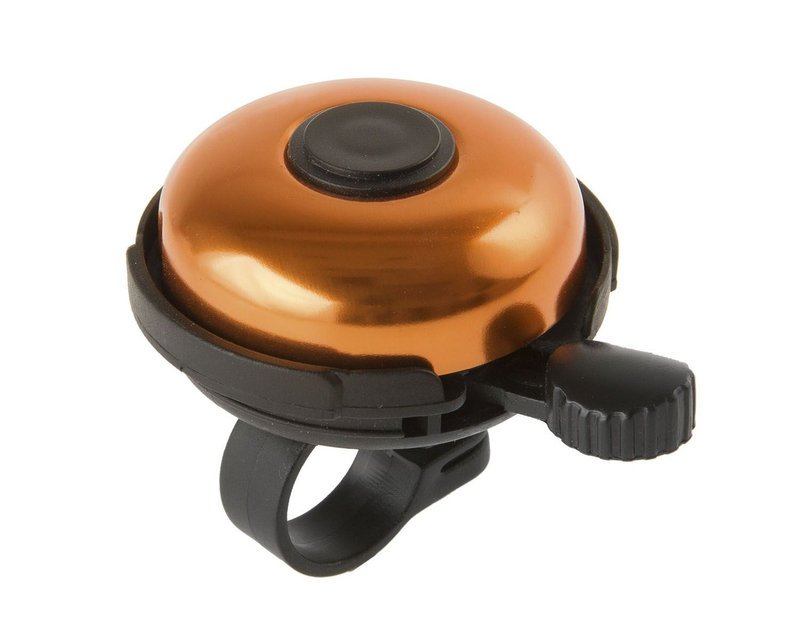 Звонок велосипедный M-Wave, алюминий/пластик, D=53 мм, черно-оранжевый, 5-420157 stels звонок клаксон рыбка оранжевый