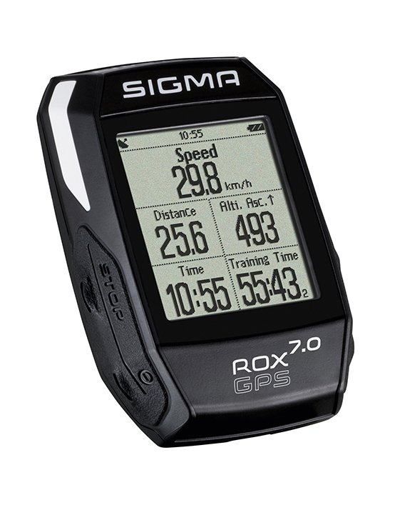 Велокомпьютер SIGMA ROX GPS 7.0, 23 функции, чёрный, беспроводной, 01004 велокомпьютер sigma bc 23 16 sts 23 функции беспроводной 02317