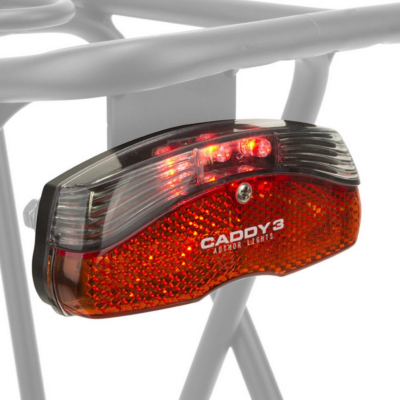 Фонарь AUTHOR задний на багажник 3 диода, A-Caddy 3 красный 180` видимость с батареей ,8-12039141 светодиодный браслет красный батарейки cr2016х2 свечение красное