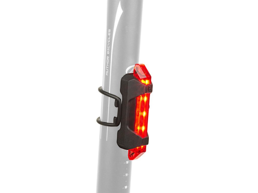 Фонарь AUTHOR задний 5 диодов/4функции, A-Stake Mini USB,  вертикальный, прорезиненый, 8-12039134 фонарь для велосипеда author задний силикон быстросъемный с батарейками 8 12039160