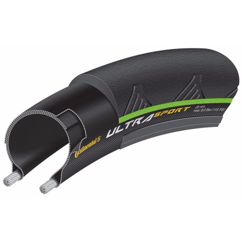 Покрышка велосипедная Continental Ultra Sport 2 foldable, 700x23C, черно-зеленый, 1501300000 покрышка велосипедная continental ultra sport iii 700х23 0150449