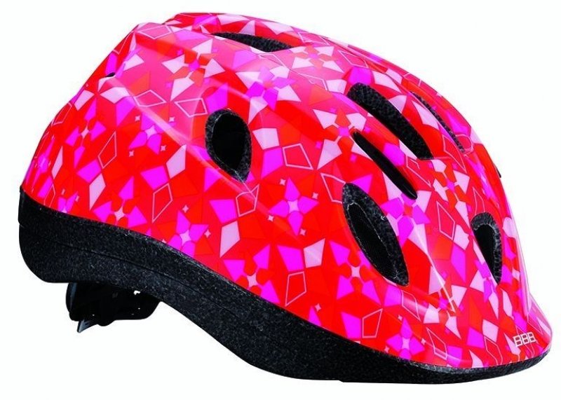 Велошлем детский BBB Boogy, узор, красный-розовый,  M (52-56 см), BHE-37