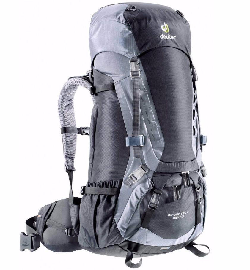 Велорюкзак Deuter Aircontact 45 + 10, 76x32x24, 45+10 л, черный, 33422_7490 велорюкзак deuter aircontact 45 10 чехол от дождя 76х26х26 45 л желтый 3320116 2313